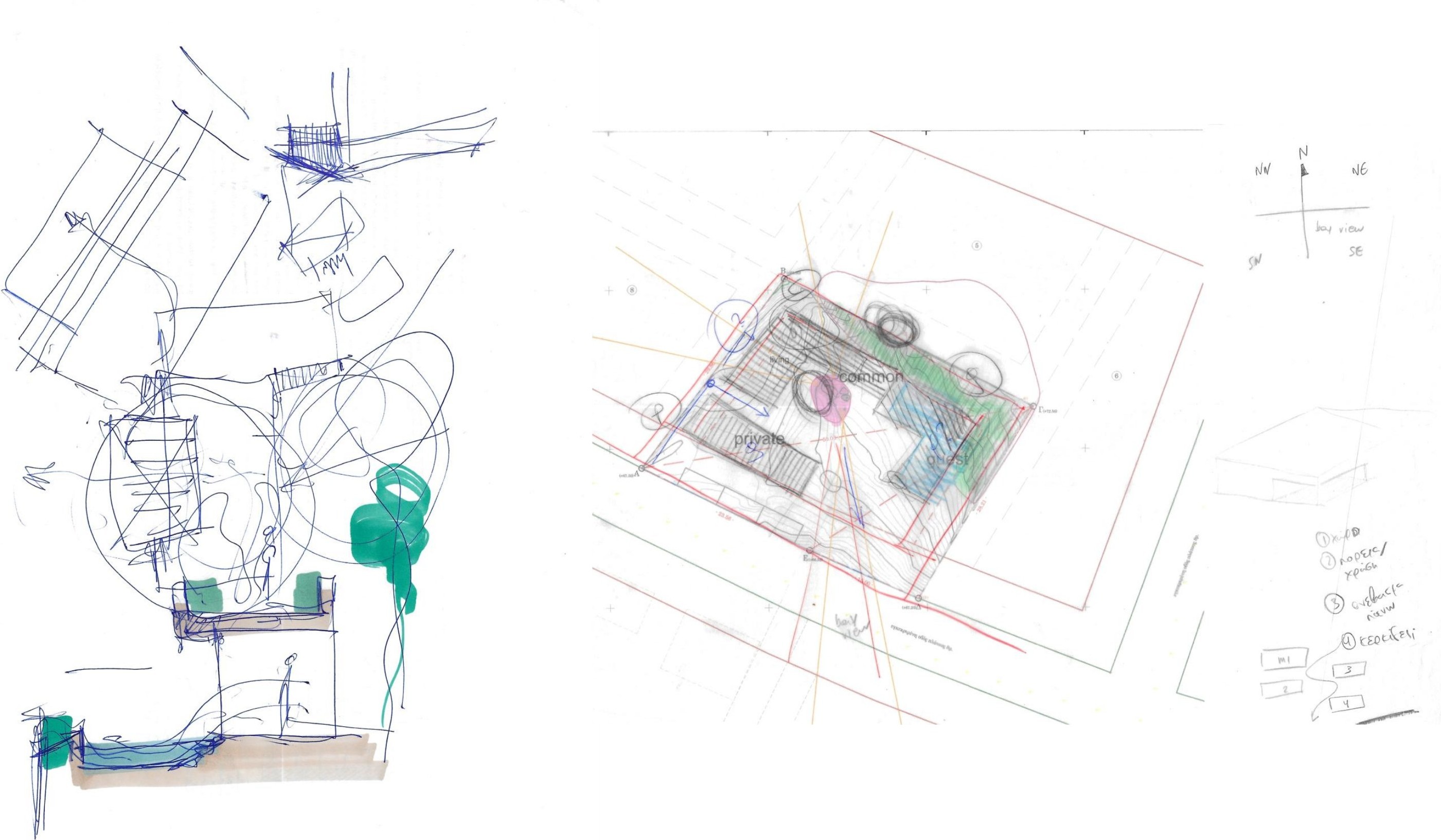First hand site-reading sketches by REACT Architects.