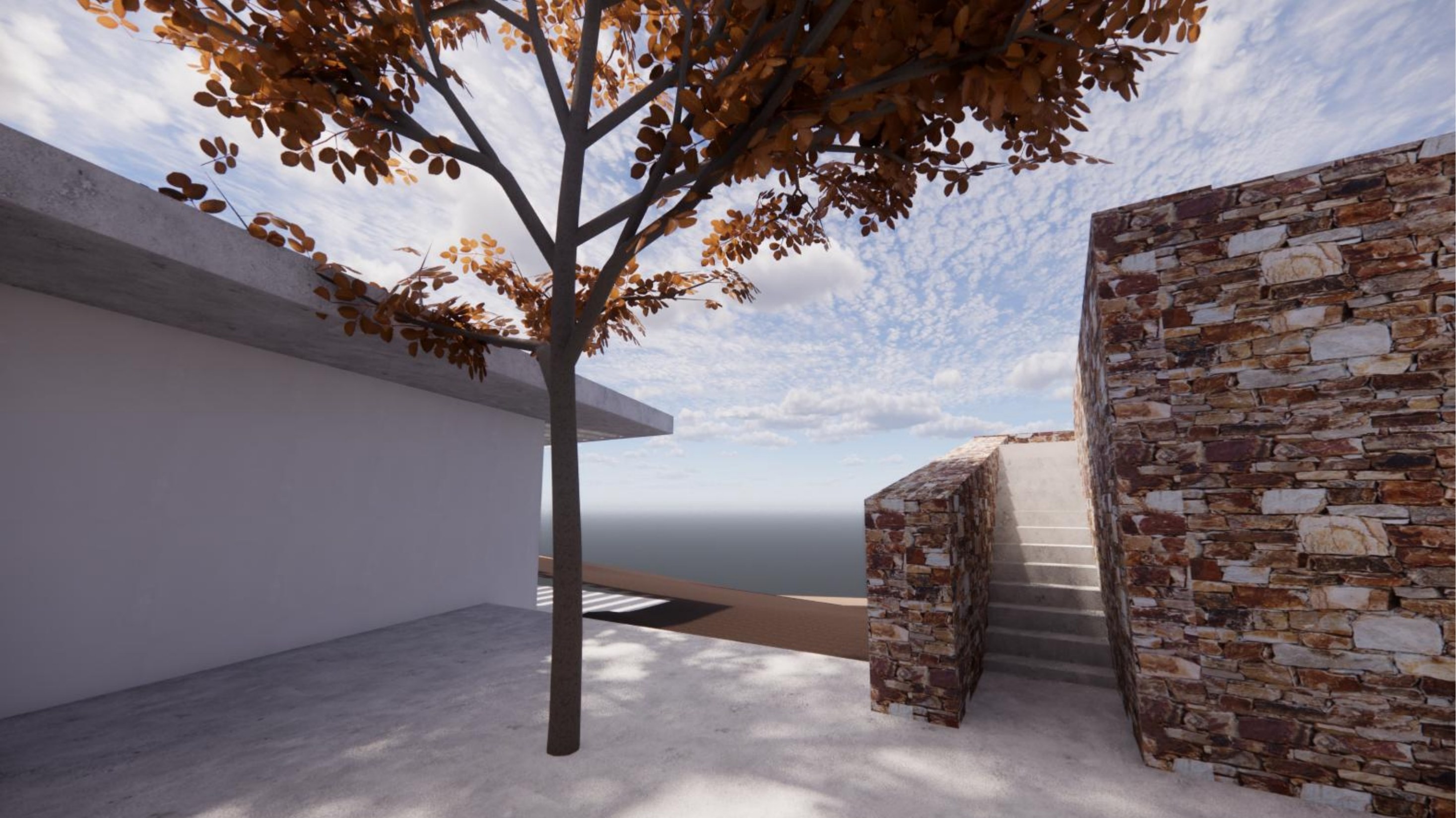 Early sheltered courtyard study by REACT Architects.